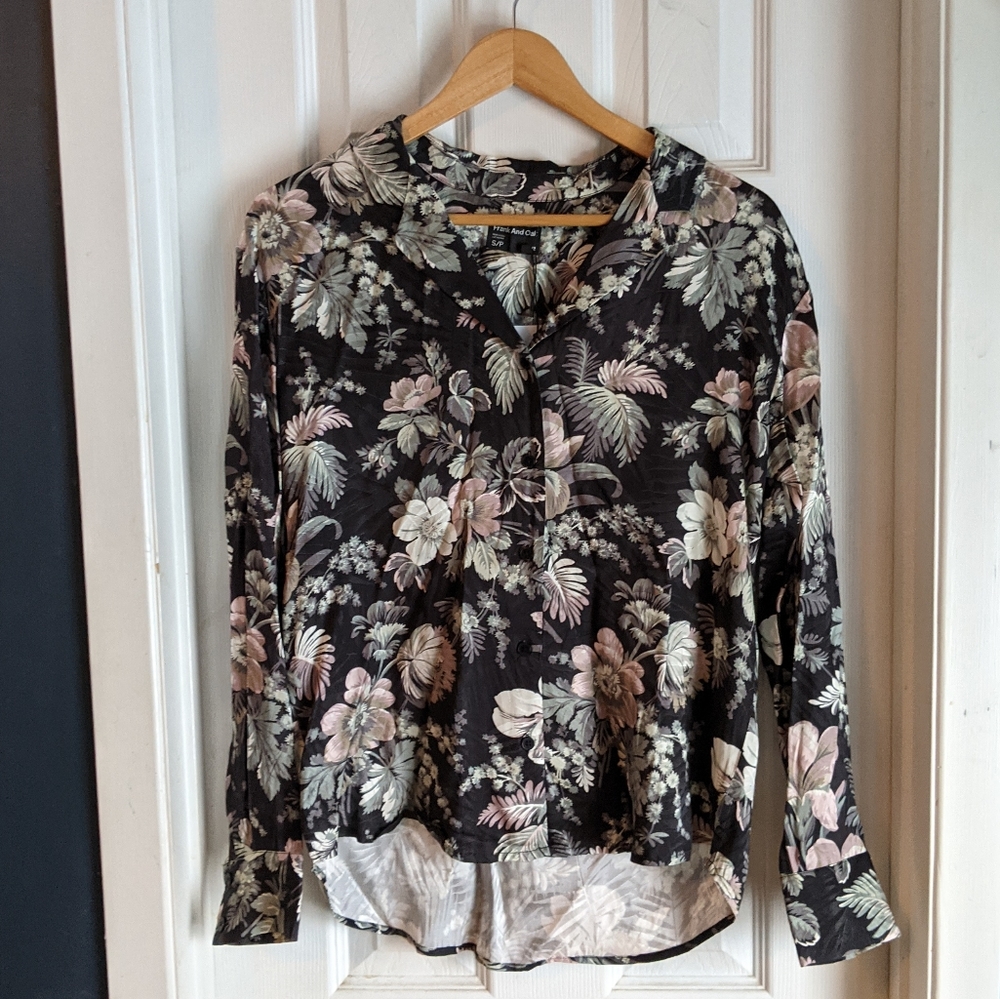NWT Frank and Oak floral blouse, small